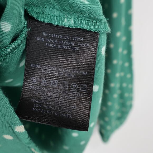 Anthropologie Maeve Asbury Printed Blouse Kelly Green Size Small - Picture 7 of 7